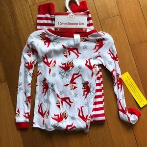 NWT Kids elf on a shelf pj set